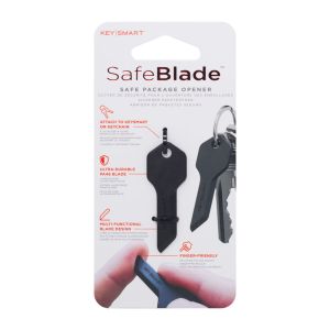 SafeBlade Finger-Friendly Keychain Box Cutter, Black